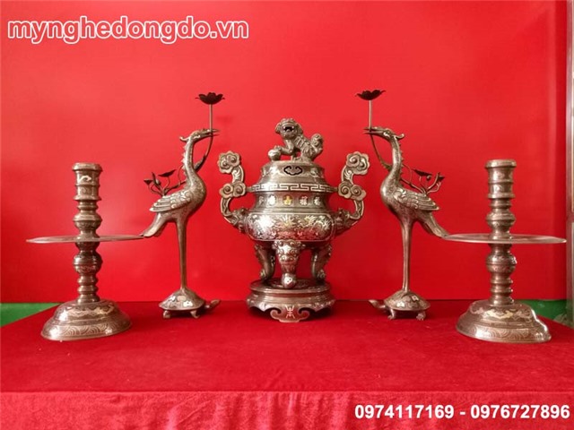 Đỉnh đồng, đỉnh thờ cúng bằng đồng khảm ngũ sắc cao cấp chất lượng