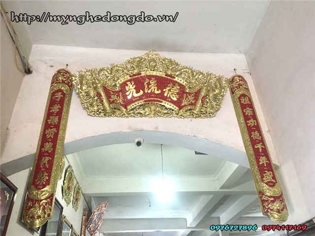 Bộ cuốn thư, hoành phi câu đối 1m55 phù hợp cho ban thờ 1m55