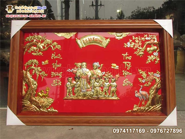 Tranh mừng thọ bằng đồng, quà mừng thọ tân gia, chúc thọ Ông bà