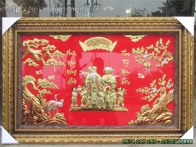 Tranh mừng thọ loại vừa tiền, tranh chúc thọ, quà chúc thọ giá rẻ ý nghĩa