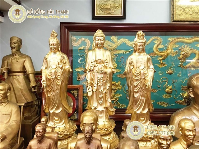Giá bán bộ tượng tam thế phật bằng đồng - Đúc tượng phật đồng
