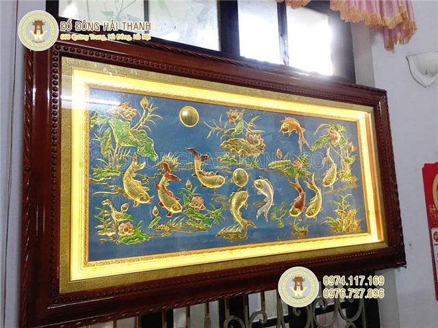Tranh cửu ngư quần hội bằng đồng