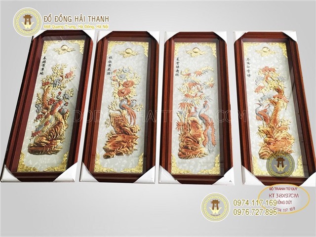 Tranh đồng tứ quý treo phòng khách