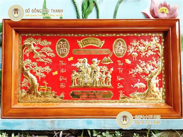 Tranh mừng thọ ông bà bằng đồng liền mê