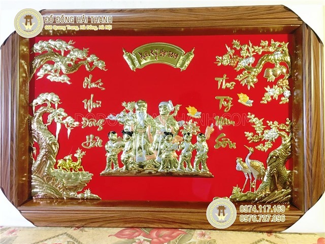 Tranh mừng thọ ông bà bằng đồng