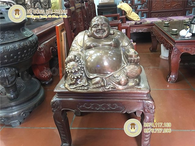 Tượng phật di lặc khảm ngũ sắc cao 50 cm