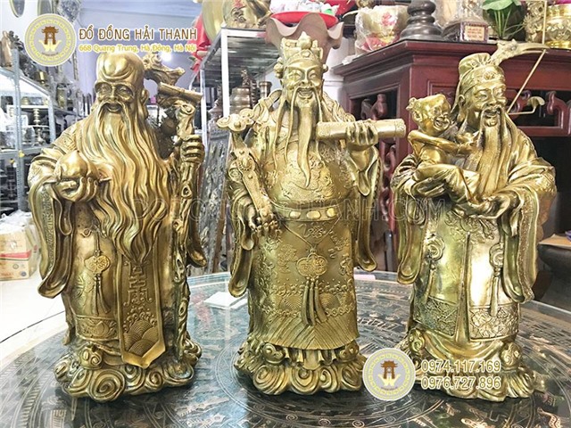 Tượng tam đa bằng đồng vàng cao 40 cm
