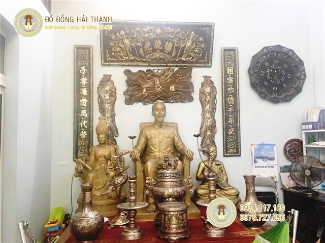 Tượng bác hồ bằng đồng dáng ngồi