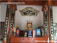 Bộ hoành phi câu đối, cuốn thư câu đối bằng đồng vàng 1m97
