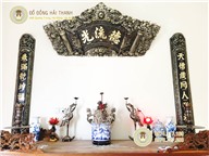Cuốn thư câu đối giả cổ bằng đồng vàng KT 1m55